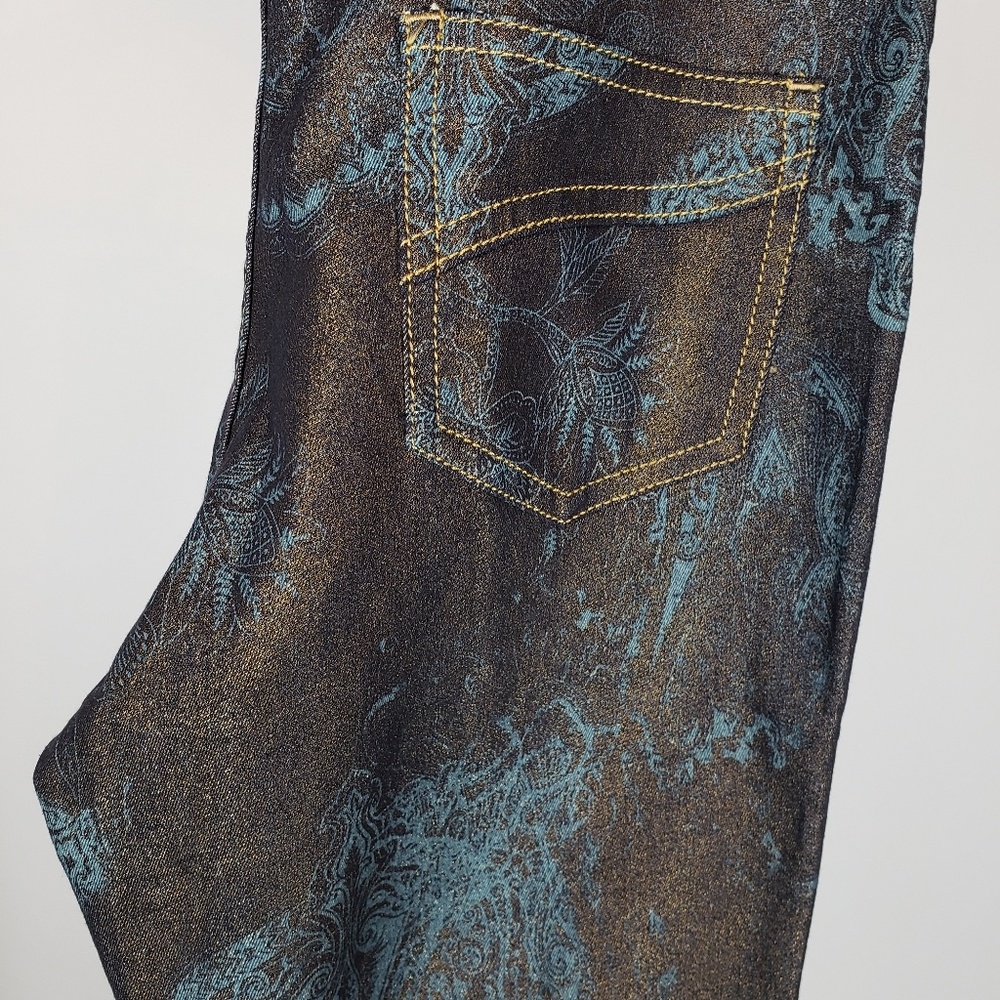 Vintage Cache Shimmer Floral Hippy Jeans